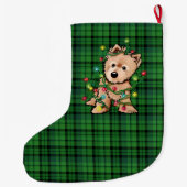 Delighted Norwich Terrier Christmas Stocking Grote Kerstsok (Achterkant)