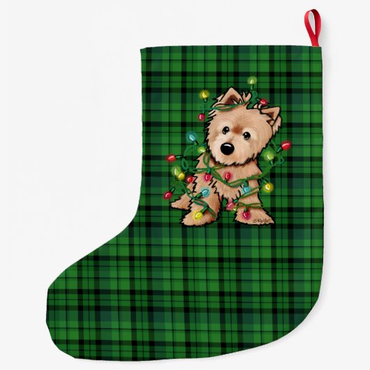 Delighted Norwich Terrier Christmas Stocking Grote Kerstsok (Achterkant)