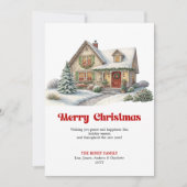 Delightful Christmas house bright festive scene  Feestdagenkaart (Voorkant)