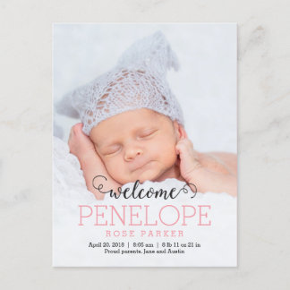 DELIGHTFUL Moderne Birth Announounter Aankondigingskaart