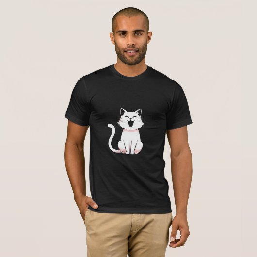 Delightful Pink Kitty Cat Artwork T-shirt (Voorkant volledig)