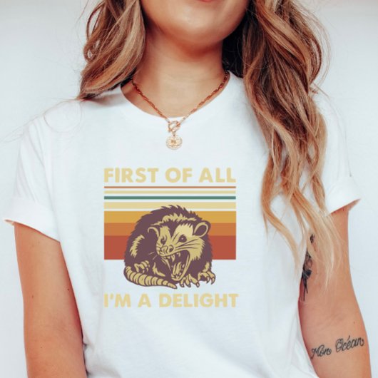 Delightful Possum Retro; Funny Summer Statement T-shirt