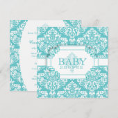 Delightful Robins Egg Blue Damask Kaart (Voorkant / Achterkant)