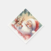 Delightful Santa Rudolph Holiday Party Napkins Servet (Hoek)