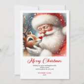 Delightful Santa With Rudolph Fun Christmas Cards Feestdagenkaart (Voorkant)