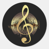 Delightful Tune - Gold  Ronde Sticker (Voorkant)