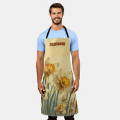 Delightful Vintage Daffodils Personalized Schort (Gedragen)