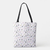 Deliicate Bloemendessinpatroon Tote Bag (Achterkant)