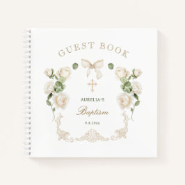 Deliicate Ivoor Rozen Kader Doop Gastboek Notitieboek