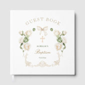 Deliicate Ivoor Rozen Kader Doop Gastenboek (Voorkant)