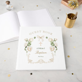 Deliicate Ivoor Rozen Kader Doop Gastenboek