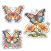 Deliicate Vlinderset Waterdicht Sticker (Voorkant)