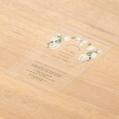 Deliicatee Ivoor Rozen Eerste Heilige Communie Acryl Uitnodigingen (Laagn)