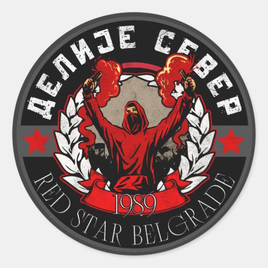 Delije Noord 1989 Ster Ronde Sticker (Voorkant)