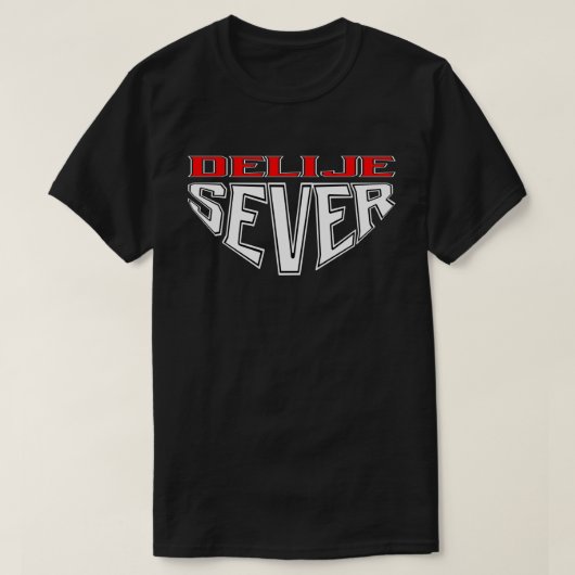 Delije Sever - Rood Witte  T-shirt (Design voorkant)