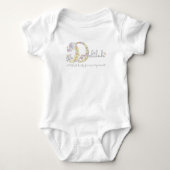 Delilah baby meisjes naam betekent monogram harten romper (Voorkant)