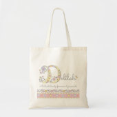 Delilah baby meisjes naam betekent monogram harten tote bag (Voorkant)