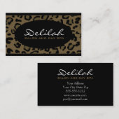 Delilah Leopard Print Black Chic Visitekaartje (Voorkant / Achterkant)