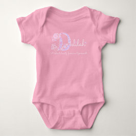 Delilah naam betekent monogram harten roze romper