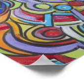 Delirious-hand geschilderde Abstracte kunst Poster (Hoek)