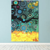 Delirium - Abstracte kunst Canvas Afdruk (Insitu (Houten vloer))