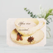 Deliscious Chai Tea Cup - Tea Party Uitnodigen Kaart (Staand voorkant)