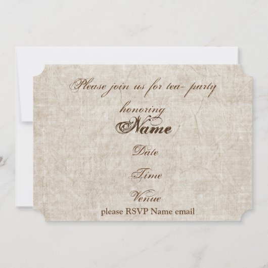 Deliscious Chai Tea Cup - Tea Party Uitnodigen Kaart (Achterkant)