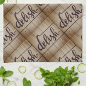DELISH Graphics Collage Brown Tan Theedoek (Gevouwen)