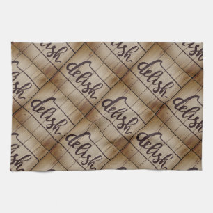 DELISH Graphics Collage Brown Tan Theedoek