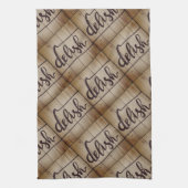 DELISH Graphics Collage Brown Tan Theedoek (Verticaal)
