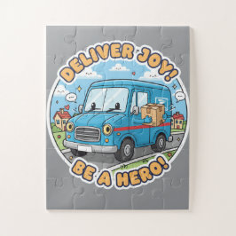Deliver Joy! Be A Hero! - Cheerful Cartoon Mail Legpuzzel