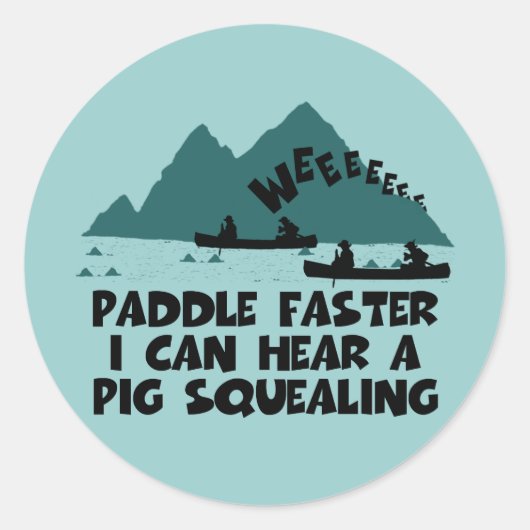 Deliverance, squeal little piggy parody ronde sticker (Voorkant)