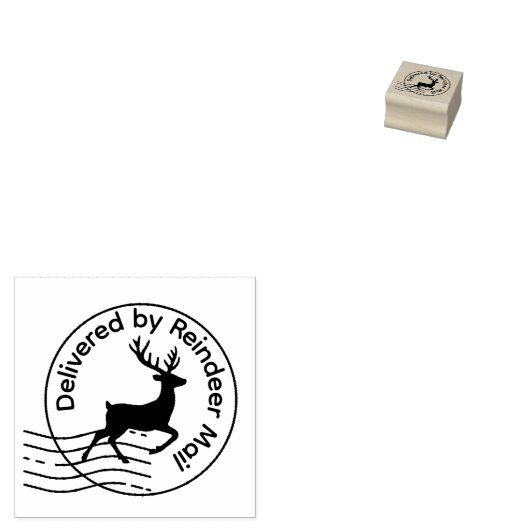 Delivered by Reindeer Mail | North Pole Rubberstempel (Gestempeld)
