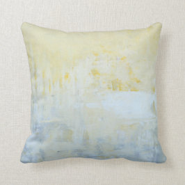 "Delivered" Gray and Yellow Abstract Art Pillow Kussen