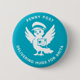 Delivering Hugs Penny Post Bird Ronde Button 5,7 Cm
