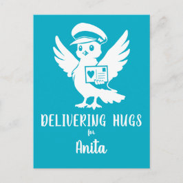 Delivering Hugs Penny Post Mascot Postcard Briefkaart