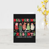 Delivering The Labor Delivery Nurse Christmas  Kaart (Gele Bloem)