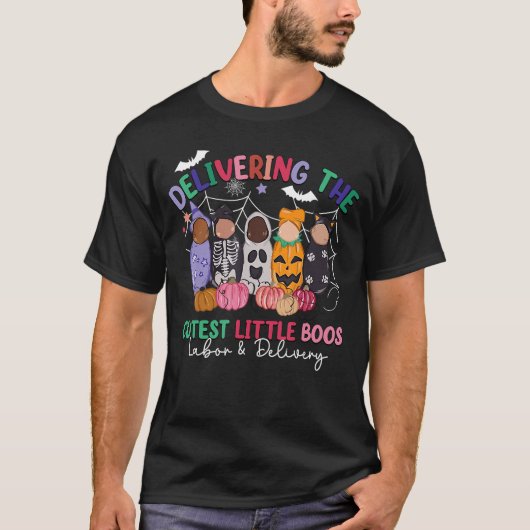 Deliveringhe Cutest Boos Labor Delivery Halloween  T-shirt (Voorkant)