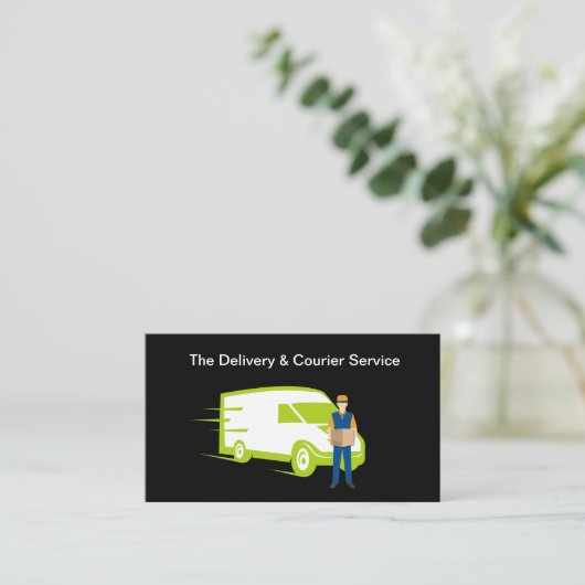 Delivery And Courier Services Business Card Visitekaartje (Staand voorkant)