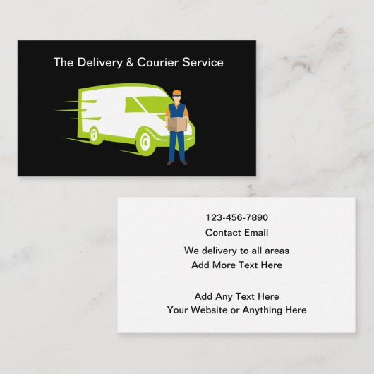 Delivery And Courier Services Business Card Visitekaartje (Voorkant / Achterkant)