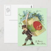 Delivery Boy Vergeet-Me-Nots Seal Pakket Briefkaart (Voorkant / Achterkant)