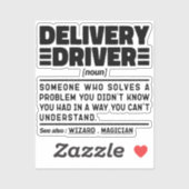 Delivery Driver Noun Rijden Lover Grappige uitspra Sticker (Vel)