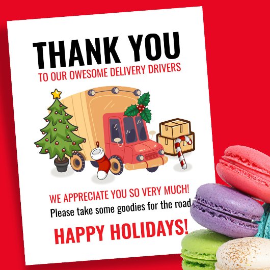 Delivery Driver Thank You Sign Poster