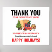 Delivery Driver Thank You Snack Sign Poster (Voorkant)