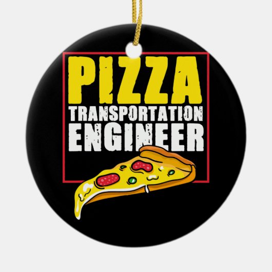 Delivery Guy Pizza Chef Keramisch Ornament (Voorkant)