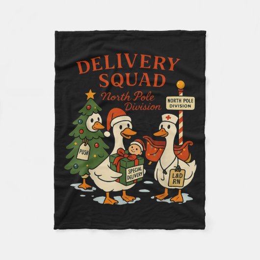 Delivery Squad Labor And Delivery Nurse Christmas Fleece Deken (Voorkant)