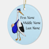 Delivery Stork Baby Boy Ornament (Links)