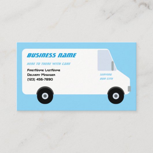 Delivery Van Blue Visitekaartje (Voorkant)
