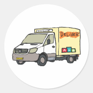 Delivery Van Ronde Sticker