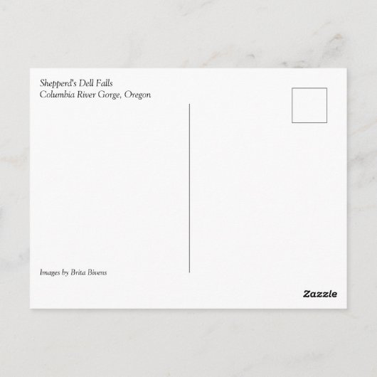 Dell-Herfsten van Shepperd, Columbia River Gorge,  Briefkaart (Achterkant)